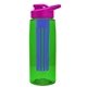 the flair - 26 oz transparent tritan(tm) bottle with drink thru lid, large infuser, and digital imprint