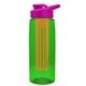 the flair - 26 oz transparent tritan(tm) bottle with drink thru lid, large infuser, and digital imprint