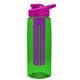 the flair - 26 oz transparent tritan(tm) bottle with drink thru lid, large infuser, and digital imprint