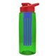 the flair - 26 oz transparent tritan(tm) bottle with drink thru lid, large infuser, and digital imprint