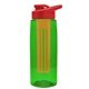 the flair - 26 oz transparent tritan(tm) bottle with drink thru lid, large infuser, and digital imprint