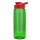 the flair - 26 oz transparent tritan(tm) bottle with drink thru lid, large infuser, and digital imprint