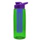 the flair - 26 oz transparent tritan(tm) bottle with drink thru lid, large infuser, and digital imprint