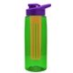 the flair - 26 oz transparent tritan(tm) bottle with drink thru lid, large infuser, and digital imprint