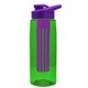 the flair - 26 oz transparent tritan(tm) bottle with drink thru lid, large infuser, and digital imprint
