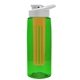 the flair - 26 oz transparent tritan(tm) bottle with drink thru lid, large infuser, and digital imprint