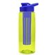 the flair - 26 oz transparent tritan(tm) bottle with drink thru lid, large infuser, and digital imprint