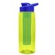 the flair - 26 oz transparent tritan(tm) bottle with drink thru lid, large infuser, and digital imprint