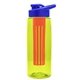 the flair - 26 oz transparent tritan(tm) bottle with drink thru lid, large infuser, and digital imprint