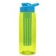 the flair - 26 oz transparent tritan(tm) bottle with drink thru lid, large infuser, and digital imprint