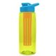 the flair - 26 oz transparent tritan(tm) bottle with drink thru lid, large infuser, and digital imprint