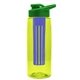 the flair - 26 oz transparent tritan(tm) bottle with drink thru lid, large infuser, and digital imprint