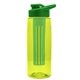 the flair - 26 oz transparent tritan(tm) bottle with drink thru lid, large infuser, and digital imprint
