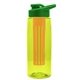 the flair - 26 oz transparent tritan(tm) bottle with drink thru lid, large infuser, and digital imprint
