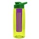the flair - 26 oz transparent tritan(tm) bottle with drink thru lid, large infuser, and digital imprint