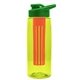 the flair - 26 oz transparent tritan(tm) bottle with drink thru lid, large infuser, and digital imprint