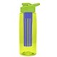 the flair - 26 oz transparent tritan(tm) bottle with drink thru lid, large infuser, and digital imprint