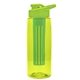 the flair - 26 oz transparent tritan(tm) bottle with drink thru lid, large infuser, and digital imprint