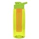 the flair - 26 oz transparent tritan(tm) bottle with drink thru lid, large infuser, and digital imprint