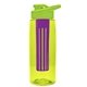 the flair - 26 oz transparent tritan(tm) bottle with drink thru lid, large infuser, and digital imprint