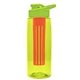 the flair - 26 oz transparent tritan(tm) bottle with drink thru lid, large infuser, and digital imprint