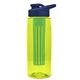the flair - 26 oz transparent tritan(tm) bottle with drink thru lid, large infuser, and digital imprint