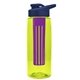 the flair - 26 oz transparent tritan(tm) bottle with drink thru lid, large infuser, and digital imprint
