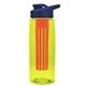 the flair - 26 oz transparent tritan(tm) bottle with drink thru lid, large infuser, and digital imprint