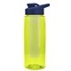 the flair - 26 oz transparent tritan(tm) bottle with drink thru lid, large infuser, and digital imprint