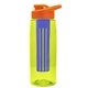 the flair - 26 oz transparent tritan(tm) bottle with drink thru lid, large infuser, and digital imprint