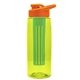 the flair - 26 oz transparent tritan(tm) bottle with drink thru lid, large infuser, and digital imprint