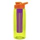 the flair - 26 oz transparent tritan(tm) bottle with drink thru lid, large infuser, and digital imprint