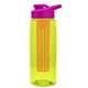 the flair - 26 oz transparent tritan(tm) bottle with drink thru lid, large infuser, and digital imprint