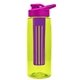 the flair - 26 oz transparent tritan(tm) bottle with drink thru lid, large infuser, and digital imprint