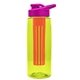 the flair - 26 oz transparent tritan(tm) bottle with drink thru lid, large infuser, and digital imprint