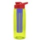the flair - 26 oz transparent tritan(tm) bottle with drink thru lid, large infuser, and digital imprint