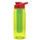 the flair - 26 oz transparent tritan(tm) bottle with drink thru lid, large infuser, and digital imprint