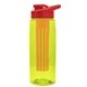 the flair - 26 oz transparent tritan(tm) bottle with drink thru lid, large infuser, and digital imprint