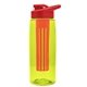 the flair - 26 oz transparent tritan(tm) bottle with drink thru lid, large infuser, and digital imprint