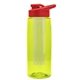 the flair - 26 oz transparent tritan(tm) bottle with drink thru lid, large infuser, and digital imprint