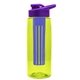 the flair - 26 oz transparent tritan(tm) bottle with drink thru lid, large infuser, and digital imprint