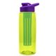 the flair - 26 oz transparent tritan(tm) bottle with drink thru lid, large infuser, and digital imprint