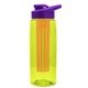the flair - 26 oz transparent tritan(tm) bottle with drink thru lid, large infuser, and digital imprint