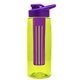 the flair - 26 oz transparent tritan(tm) bottle with drink thru lid, large infuser, and digital imprint
