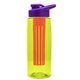 the flair - 26 oz transparent tritan(tm) bottle with drink thru lid, large infuser, and digital imprint