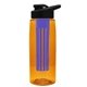 the flair - 26 oz transparent tritan(tm) bottle with drink thru lid, large infuser, and digital imprint