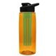 the flair - 26 oz transparent tritan(tm) bottle with drink thru lid, large infuser, and digital imprint