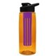 the flair - 26 oz transparent tritan(tm) bottle with drink thru lid, large infuser, and digital imprint