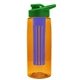 the flair - 26 oz transparent tritan(tm) bottle with drink thru lid, large infuser, and digital imprint