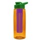the flair - 26 oz transparent tritan(tm) bottle with drink thru lid, large infuser, and digital imprint